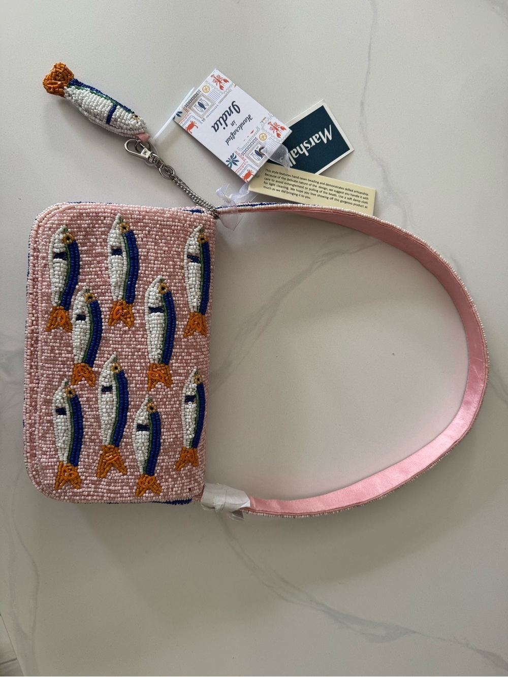 Viral Pink beaded sardine bag NWT - Picture 6 of 10